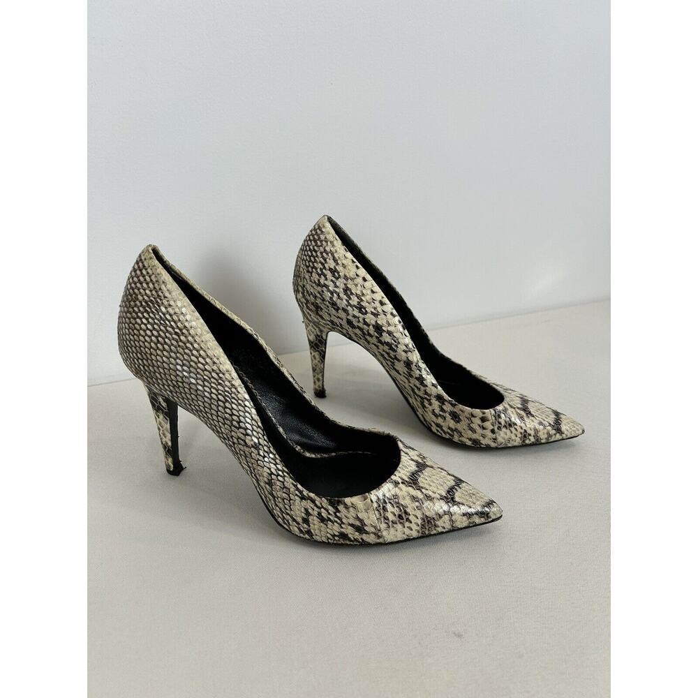Tamara‎ Mellon Forever Pump Heels Stiletto Python Snakeskin Size 37 Addiction